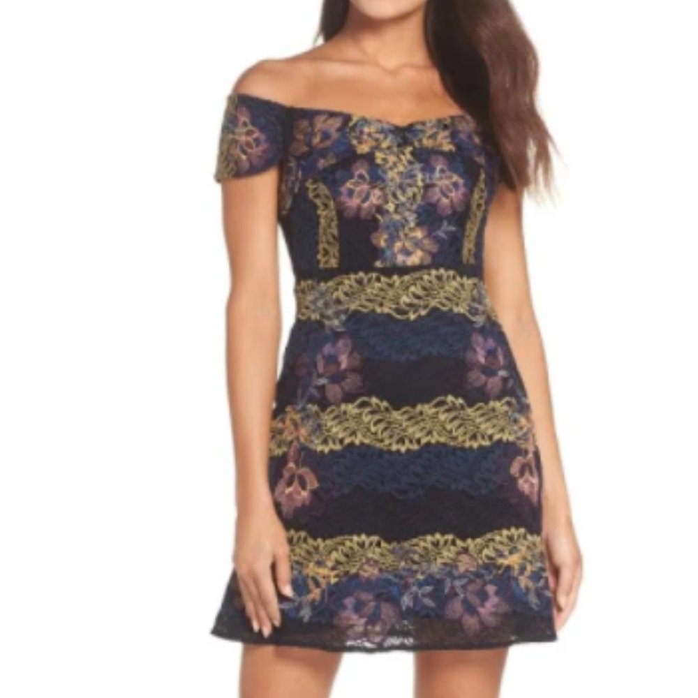 Anthropologie foxiedox Embroidered lace dress